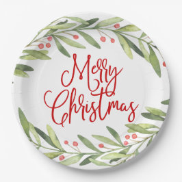 Assiettes En Carton Joyeux Noël Wreath Fête