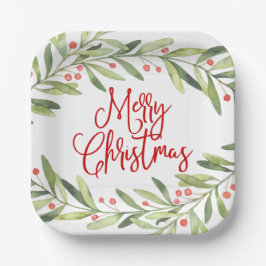Assiettes En Carton Joyeux Noël Wreath Fête