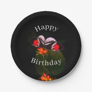Assiettes En Carton Joyeux papillon d'anniversaire