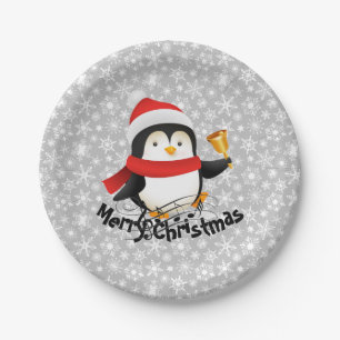 Assiettes En Carton Joyeux pingouin de Noël Plaque en papier
