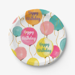 Assiettes En Carton Joyeux plateau de ballons de fête d'anniversaire