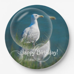 Assiettes En Carton Joyeux Seagull d'été d'anniversaire