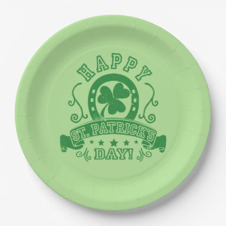 Assiettes En Carton Joyeux Shamrock de la Saint Patrick