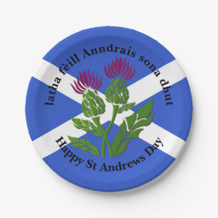 Assiettes En Carton Joyeux St Andrews Jour Drapeau Chardon Petit