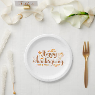 Assiettes En Carton Joyeux Thanksgiving
