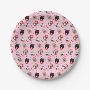 Assiettes En Carton Joyeux Valentines Day American Pit Bull Terriers