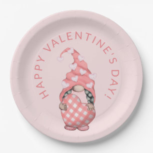 Assiettes En Carton Joyeux Valentines Gnome de mignonne