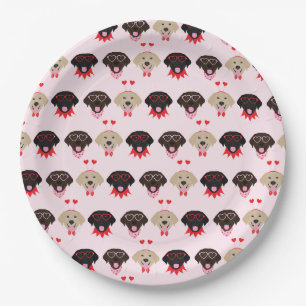 Assiettes En Carton Joyeux Valentines Labrador Retriever Dogs