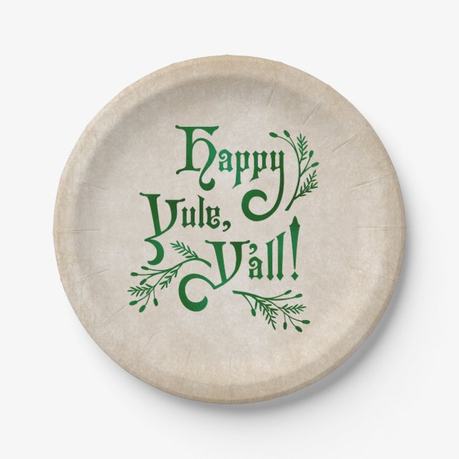 Assiettes En Carton Joyeux Yule Yall Southern Christmas Pagan (Devant)