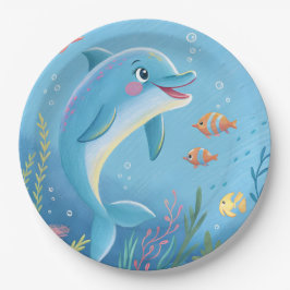 Assiettes En Carton Joyful Dolphin Moments