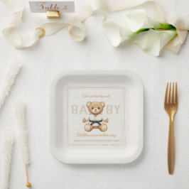 Assiettes En Carton Judo Black Belt Bear Baby Shower Collection 