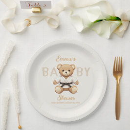 Assiettes En Carton Judo Black Belt Bear Baby Shower Collection
