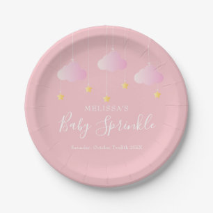 Assiettes En Carton Jumeler petit baby shower étoile rose