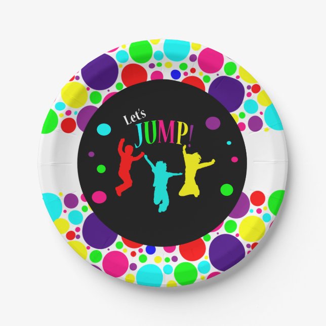 Assiettes En Carton Jump/ Trampoline Anniversaire (Devant)