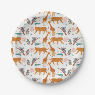 Assiettes En Carton Jungle Safari 1er anniversaire