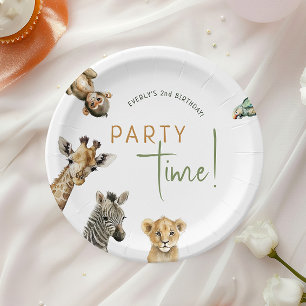 Assiettes En Carton Jungle Safari Animaux Fête Anniversaire de enfant