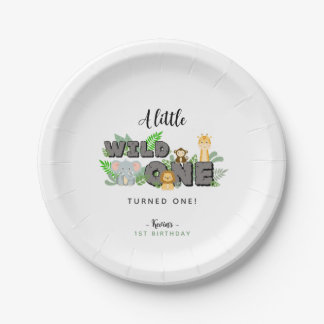 Assiettes En Carton Jungle Wild One Anniversaire Animal