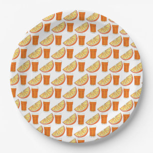 Assiettes En Carton Jus d'agrumes frais pressé JO tranche de fruits d'
