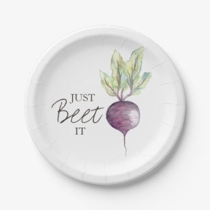 Assiettes En Carton Juste betterave il aquarelle végétarienne de