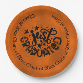 Assiettes En Carton Juste Diplômé - Orange
