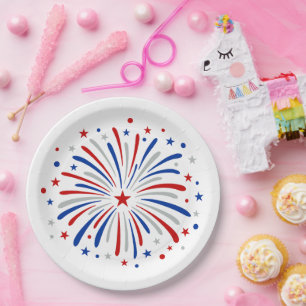 Assiettes En Carton Juste Ici Pour Le Feu D'Artifice Drôle Pour Deux