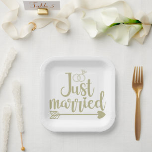 Assiettes En Carton Juste Marié Sage