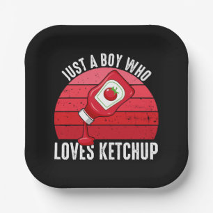 Assiettes En Carton Juste un garçon qui aime Ketchup