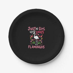 Assiettes En Carton Juste une fille qui aime le Flamant rose