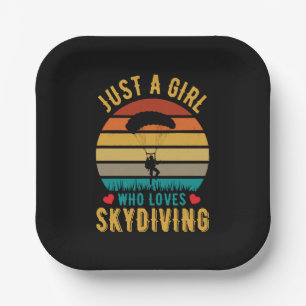 Assiettes En Carton juste une fille qui aime le parachutisme