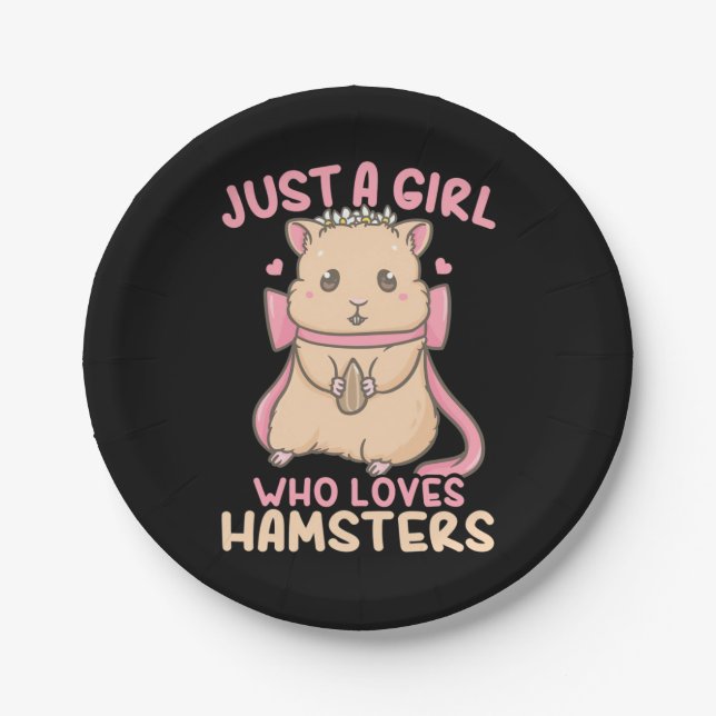 Assiettes En Carton Juste Une Fille Qui Aime Les Hamsters (Devant)