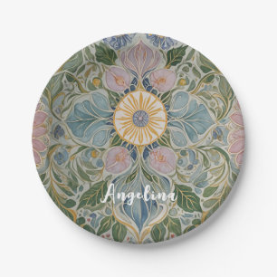 Assiettes En Carton Kaleidoscope floral Personnalisé
