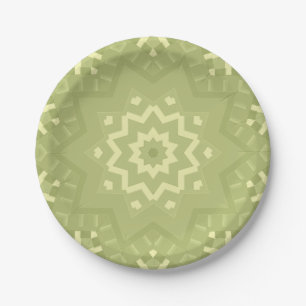 Assiettes En Carton Kaleidoscope vert poire