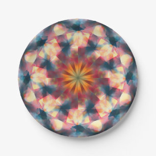 Assiettes En Carton Kaleidoscopique Prismatique Mandala