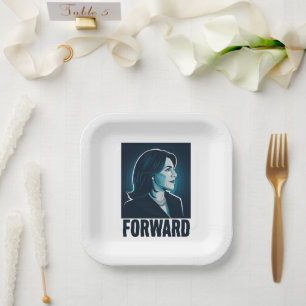 Assiettes En Carton Kamala Harris en avant 2024 Élection présidentiell