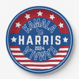 Assiettes En Carton Kamala Harris Madame la Présidente 2024