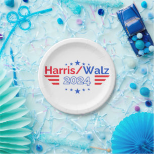 Assiettes En Carton Kamala Harris Tim Walz Election 2024