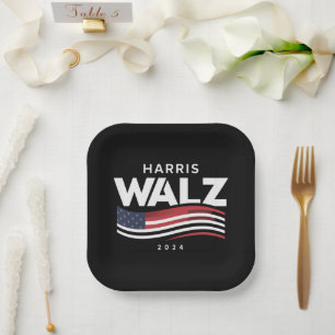Assiettes En Carton Kamala Harris Tim Walz Valse 2024 Élection