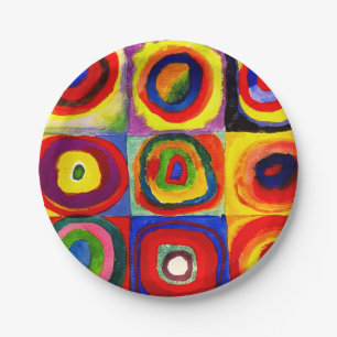 Assiettes En Carton Kandinsky Farbstudie Quadrates Cercles Art