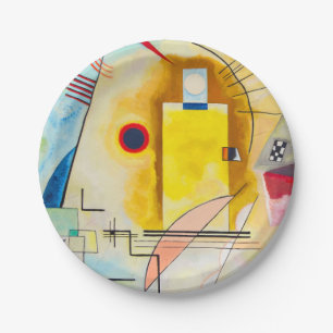 Assiettes En Carton Kandinsky jaune-rouge-bleu