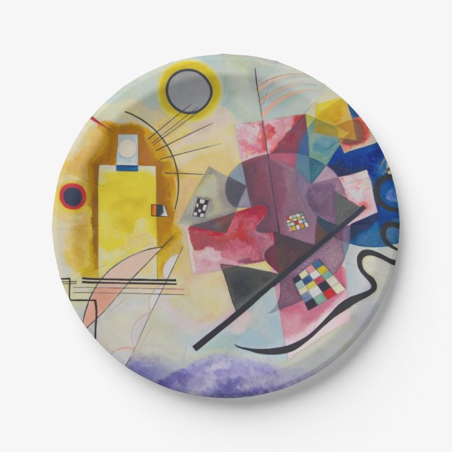 Assiettes En Carton KANDINSKY - Jaune Rouge Bleu (Devant)