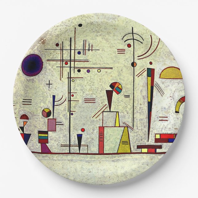 Assiettes En Carton Kandinsky - Sérieux, Art abstrait,  (Devant)