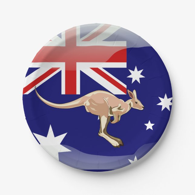 Assiettes En Carton Kangourou australien (Devant)