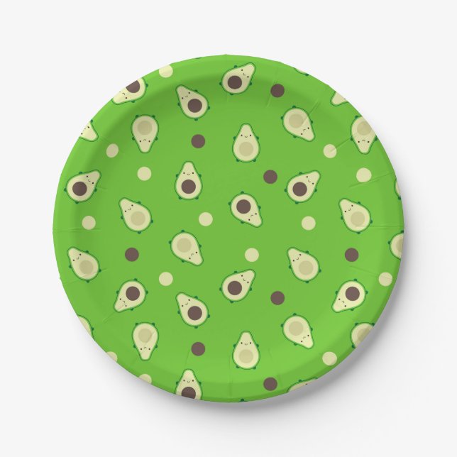 Assiettes En Carton Kawaii Avocados (Devant)