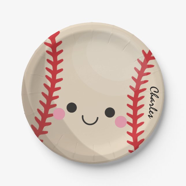 Assiettes En Carton Kawaii Baseball Softball Enfants Sport personnalis (Devant)