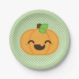 Assiettes En Carton Kawaii Jackolantern Citrouille Plaques de papier H