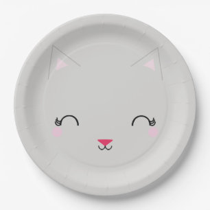 Assiettes En Carton kawaii kitty CAT BIRTHDAY party plaque papier 1
