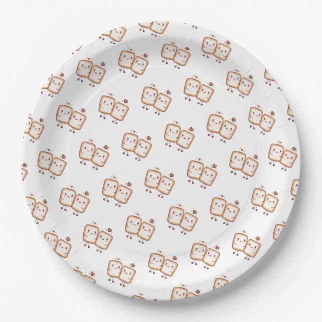 Assiettes En Carton Kawaii Marshmallow Smores (Devant)