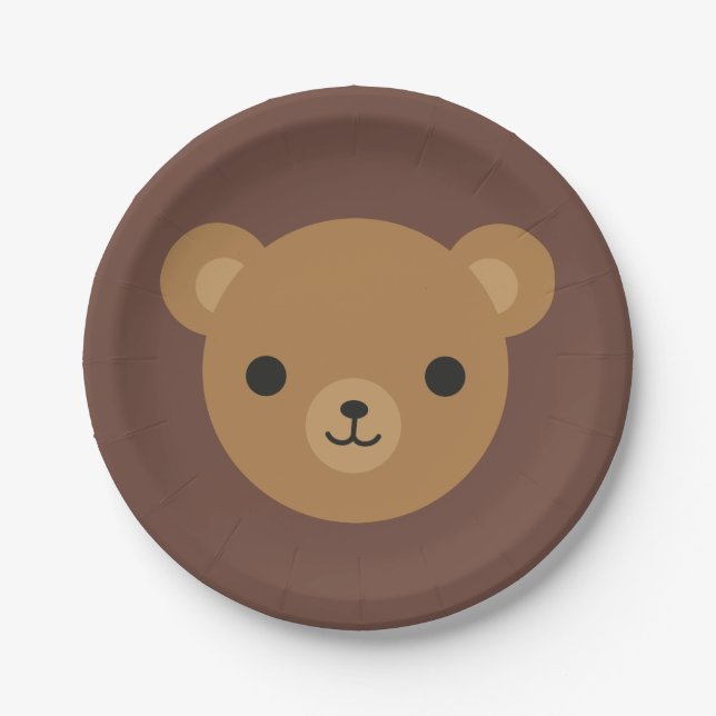 Assiettes En Carton Kawaii Teddy Bear (Devant)