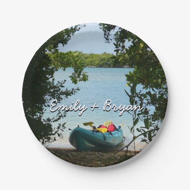 Assiettes En Carton Kayaking aux îles Virgin (Devant)