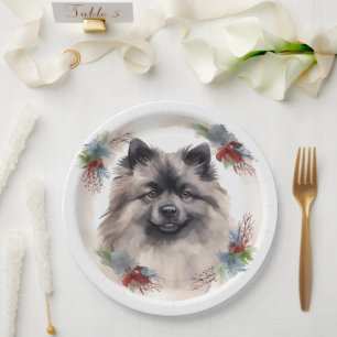 Assiettes En Carton Keeshony Christmas Wreath Festive Pup
